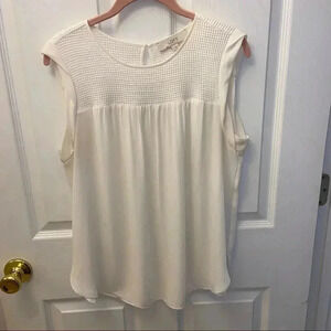 Loft pullover sheer tank top- cream women’s sz lg